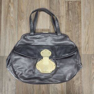 Cynthia Rowley Women's Black Leather Satchel Handbag‎ Shoulder Bag Purse